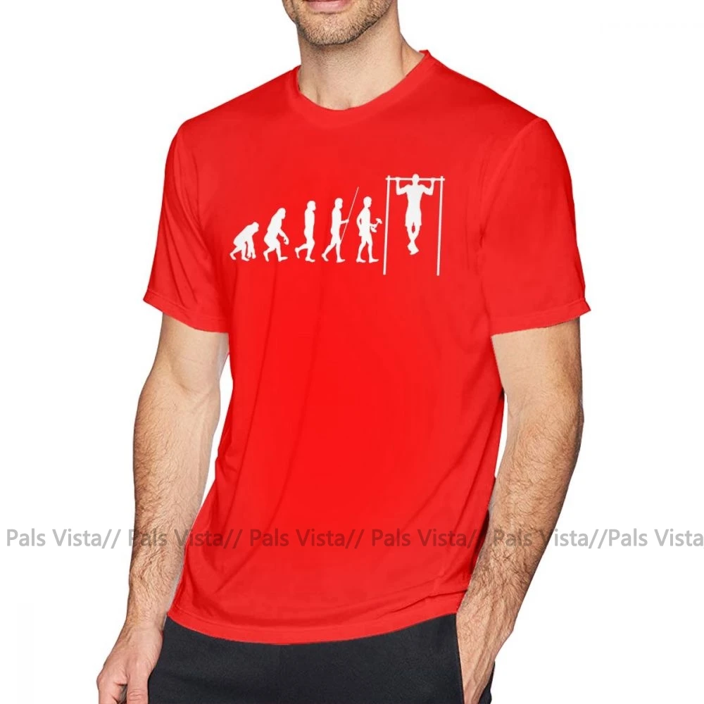 Calisthenics, футболка, эволюция, Calisthenics, футболка, 100 хлопок, Милая футболка, мужская, короткий рукав, 4xl, графическая, Пляжная футболка - Цвет: Красный