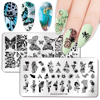 

NICOLE DIARY Cute Panda Rectangle Stamping Template 12*6cm Nail Art Stamp Image Plate