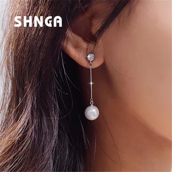

2020 Charm Fashion 100% 925 Sterling Silver Rhinestones Pearl Long Tassel Earrings For Women Sterling-Silver-Jewelry BE030