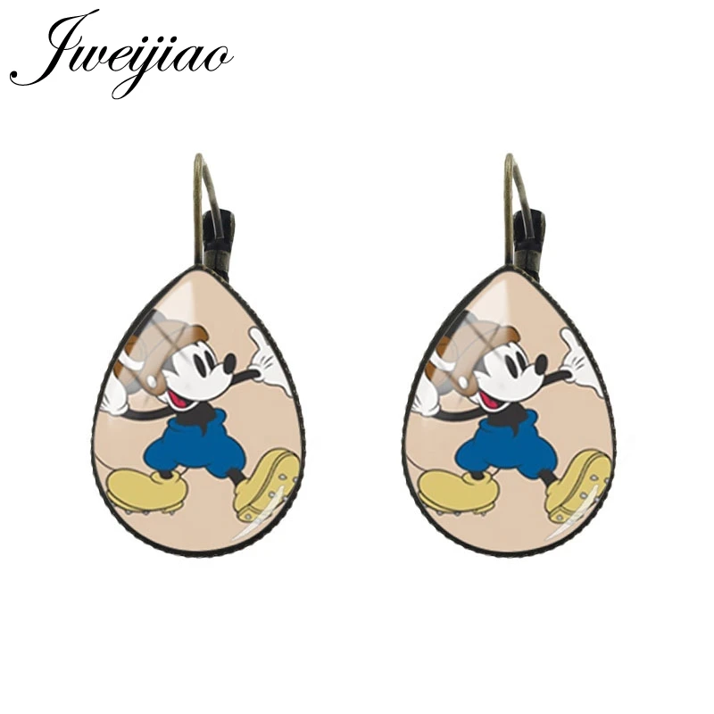 JWEIJIAO серьги для девочек, серьги-клипсы в форме капли воды, античные бронзовые серьги с изображением мышки из мультфильма, подарок для детей NS581 - Окраска металла: NS581 6