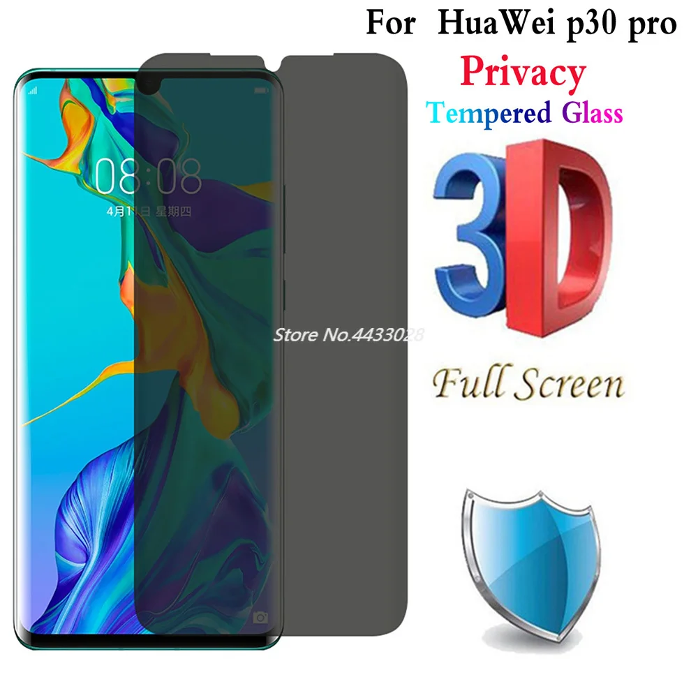 

9H 3D Curved Privacy Tempered Glass For HuaWei P30 PRO Anti-Spy Screen Protector For Mate20 Pro Anti Glare Protective Film