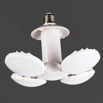 

LED Garage Lights Folding Football Bulbs Deformable Night Light Ceiling lamp with 4 Adjustable Panels JDH88