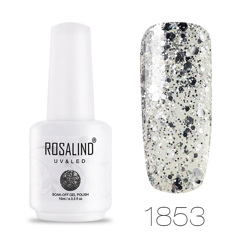 RH1853 ROSALIND Гель-лак для ногтей светящийся Алмазный гель УФ-светодиодный гель все для маникюра Платиновый лак для ногтей - Цвет: RH1853