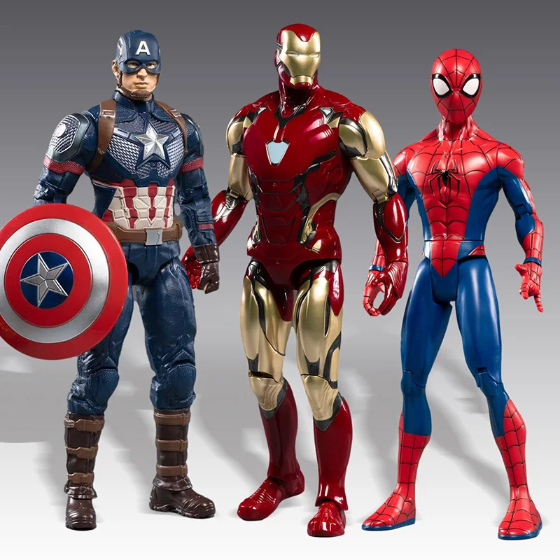 

7"/18cm Original Marvel Iron Man Action Figure Avengers Spiderman Captain America Thanos Hulk Move Joint Model Toys for Kid Gift