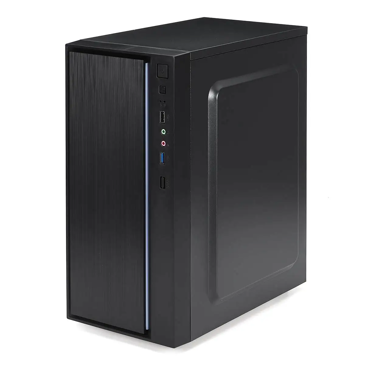 Black PC Case Full Side Ventilation Cooling Case USB3.0 with Light Bar 1 Fan Position Side Through Panel Mini Computer Case Black PC Case Full Side Ventilation Cooling Case USB3.0 with Light Bar 1 Fan Position Side Through Panel Mini Computer Case