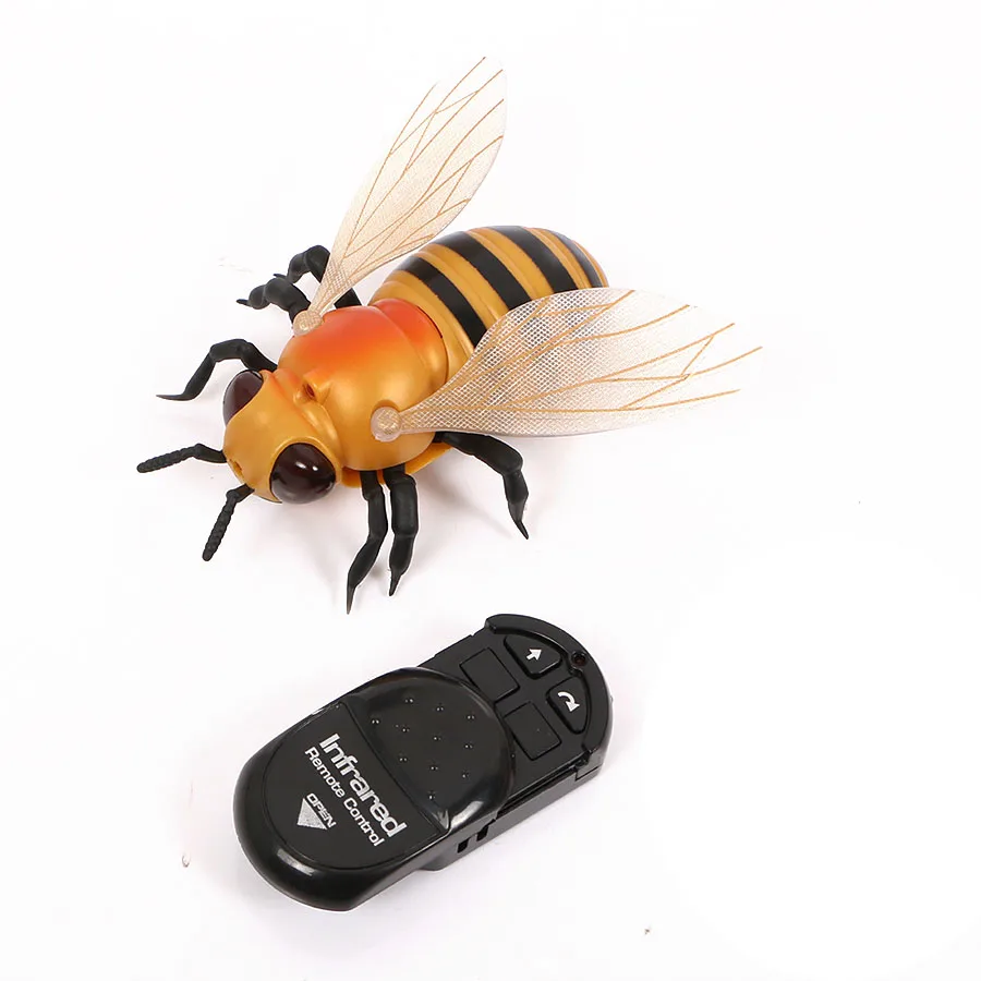 Инфракрасный на дистанционном управлении насекомые Honeybee модель игрушки Моделирование ИК RC Насекомые Пчела Электронный Робот-животное модель игрушка для розыгрыша Шутка игрушки - Цвет: honeybee  NO   box
