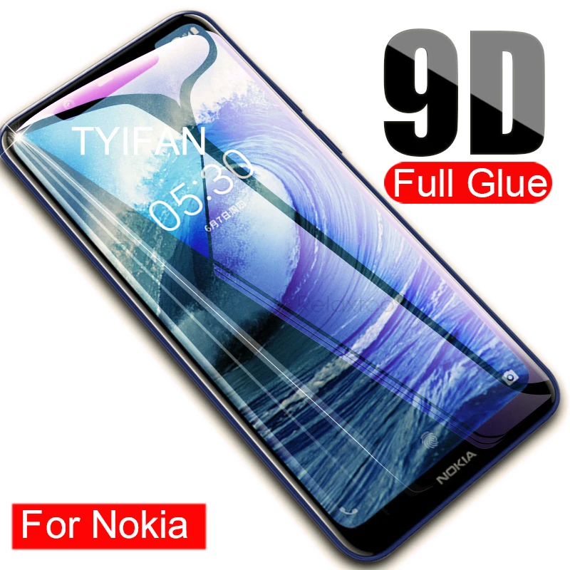 

Tempered Glass Phone Case for Nokia 5 6 7 Plus 8 9 2.1 3.1 5.1 6.1 7.1 X5 X7 Protective Glass Full Cover Screen Protector Safety