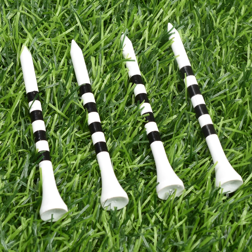 100pcs/Bag Bamboo Golf Tees Wite Red Yello With Black Stripe Mark Scale 70mm 83mm Golf Accesories 2 size New Colorfull 4