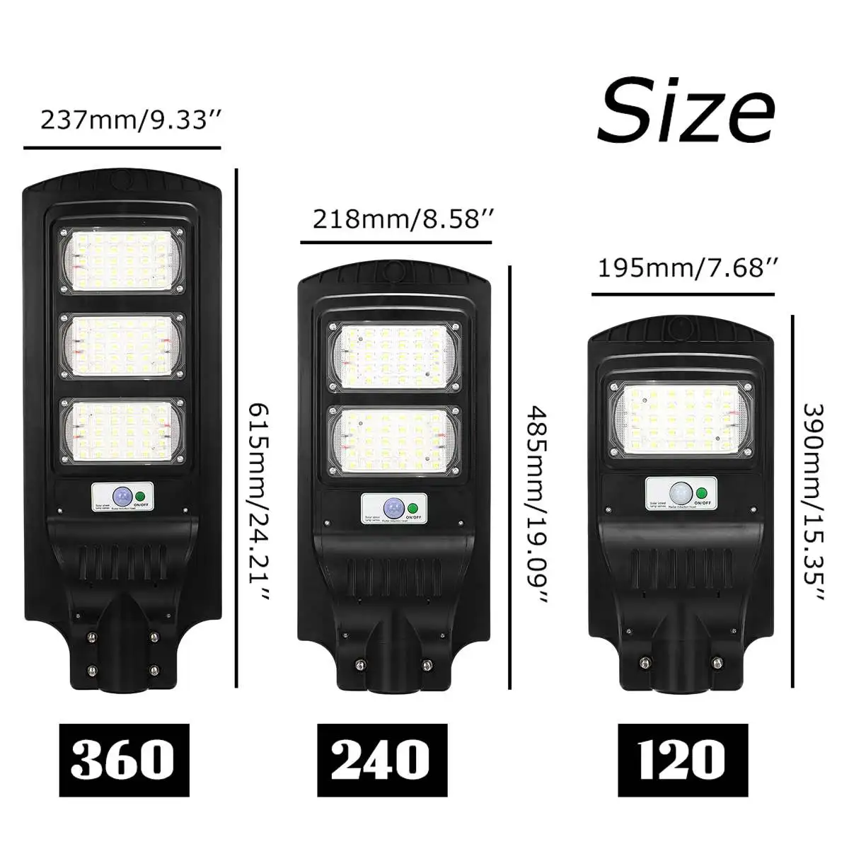 120 W/240 W/360 W 7000K Солнечный уличный светильник Водонепроницаемый IP65 радар движения Сенсор 30/60/90LED открытый сад настенный светильник