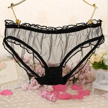 

Hot Sale Women Sexy Panties Lace Thongs Ultra-thin mesh Transparent Sexy Bragas Mujer Women's Soft Briefs Bow Panty Underwear