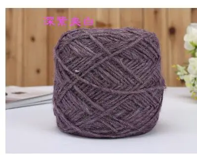 dark purple white 50 г/лот итальянская шерстяная пряжа Альпака 60% шерстяная пряжа ручная вязка - Цвет: dark purple white