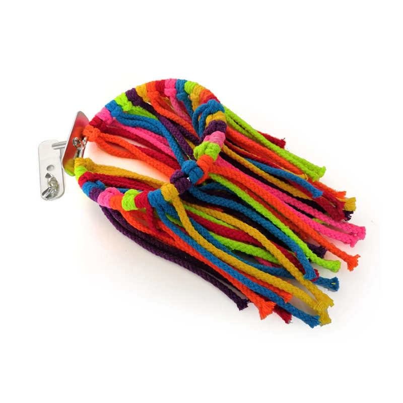 Parrot Bird toy Chew Bites Cotton Rope Colorful Hanging Cage Swing Nest Decor Rope Pull toys Bird Cage Accessories Supplies
