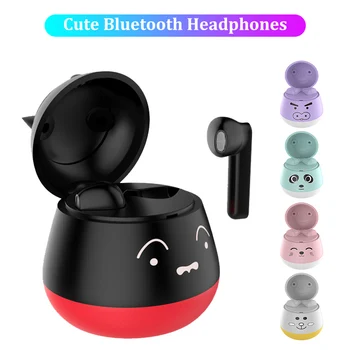 

Mini Cute TWS Bluetooth Wireless Earphones With Microphone Stereo Bass Music Earbuds Girls Kids Helmets With Charge Case Gift