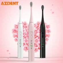 Электрическая зубная щетка с зарядкой от USB, очищающее средство для лица, 4 насадки для кистей, 2 минуты, таймер 30 с, напоминание 12 интенсивности, белый, черный, розовый