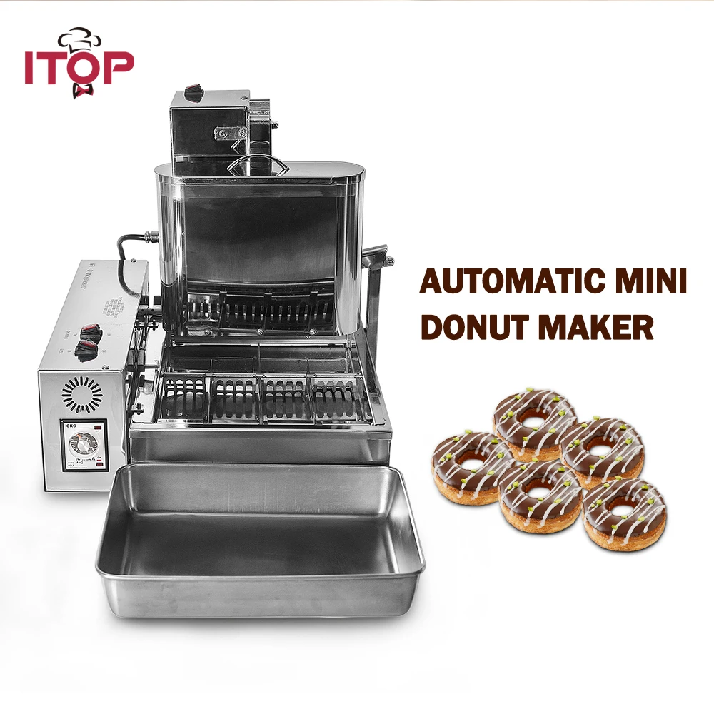 

ITOP Commercial 6L automatic Doughnut Makers 2000W Stainless Steel Electric Donut Fryer Mini 4 Rows Doughnut Makers