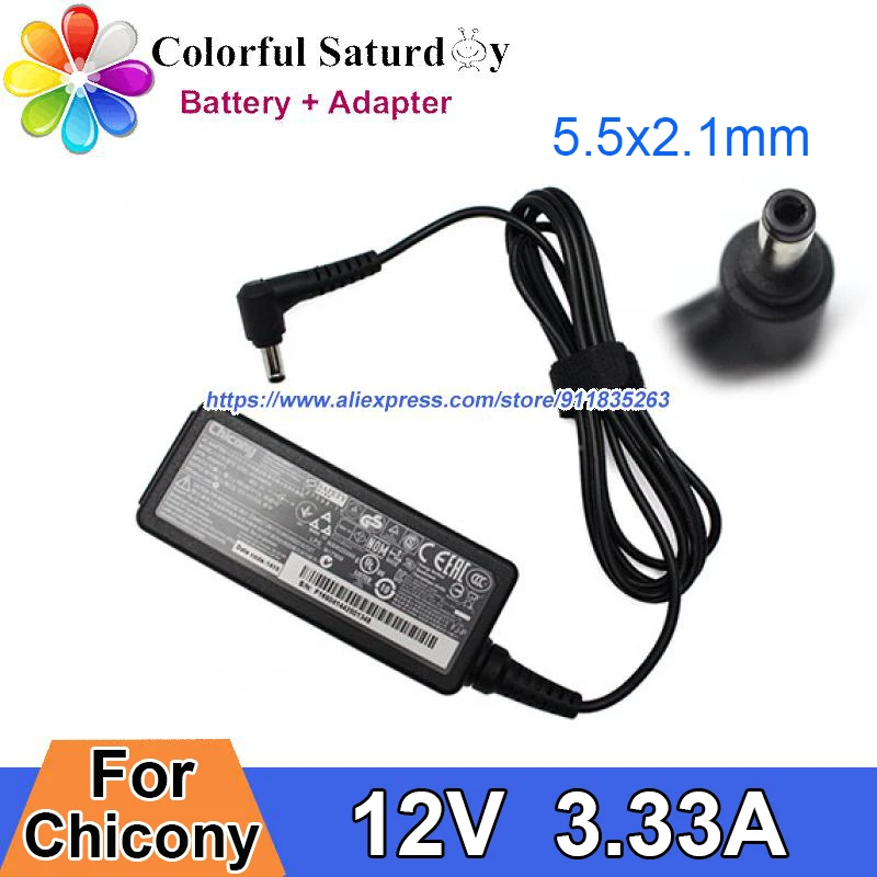 Оригинальный CHICONY 12V 3.33A 40 Вт адаптер переменного тока A12-040N1A ноутбук Зарядное