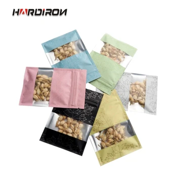 

HARDIRON Color Aluminum Foil With Window Zipper Bag Flat Snack Storage Packaging Bag Recycled Sealed Bag