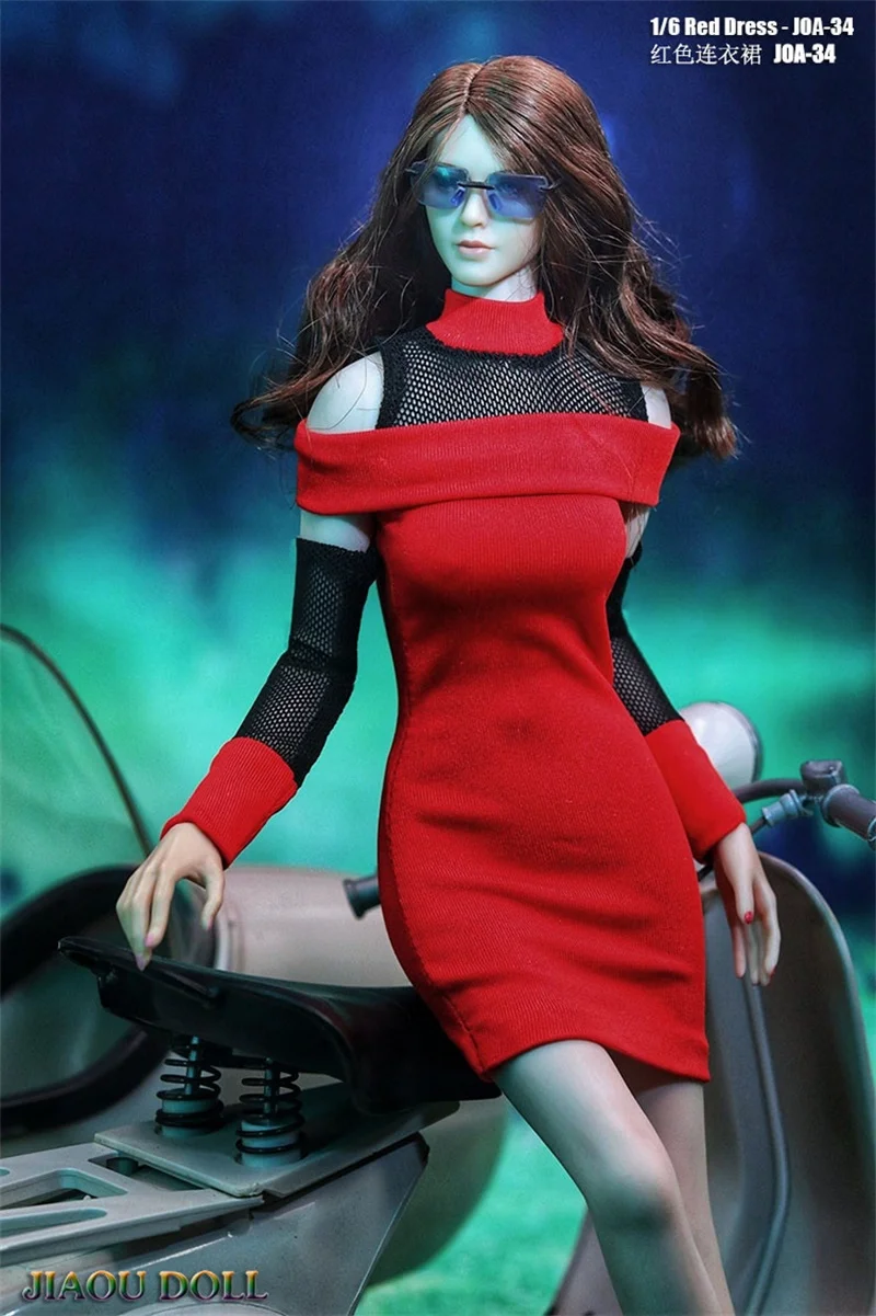 

Scale 1/6 JIAOU DOLL Women's Beautiful Model Red Dress Can be Matched With Plastic Body PH Spot