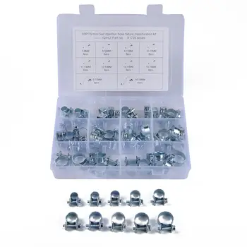 

60pcs/set 7-18MM 10 Sizes Strong Mini Pipe Hose Clamp for Fuel Hose Clip Automobile Car Accessories Auto Parts Hose Clamp