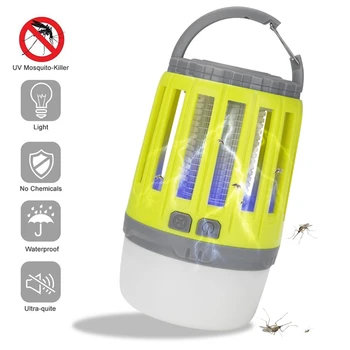 

Mosquito Killer Lamp USB Rechargeable Waterproof Outdoor Tent Camping Lantern Trap Repeller Light Yellow Green Grey Colors