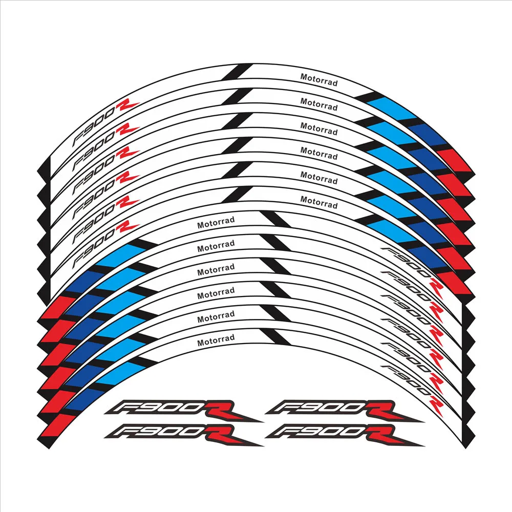 New 12 Pcs Motorcycle Wheels Stickers stripe moto Reflective Decorative protection Rim tire decals sticker For BMW F900R f900 r |