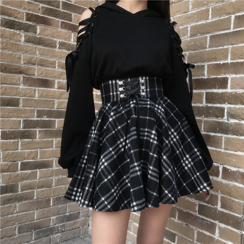 Qiukichonson Gothic Lolita Skirt Women 