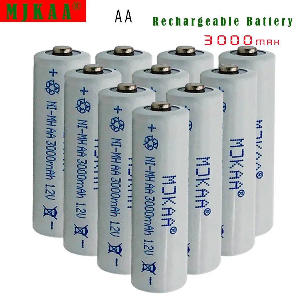 16 шт/AA NI MH- 1,2 V 3000 Mah перезаряжаемые батареи заранее для игрушечного микрофона камеры