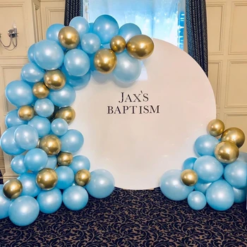 

82pcs pearl bule and gold Balloon Garland Arch Wedding Baby Shower Party Backdrop Wall Balloons Decoration Party Backdrop