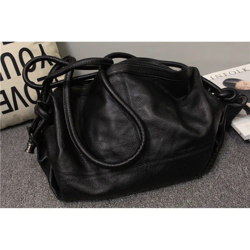 

New Style WOMEN'S Bag Full-grain Leather Europe And America Rivet Large-capacity Backpack WOMEN'S Shoulder Bag