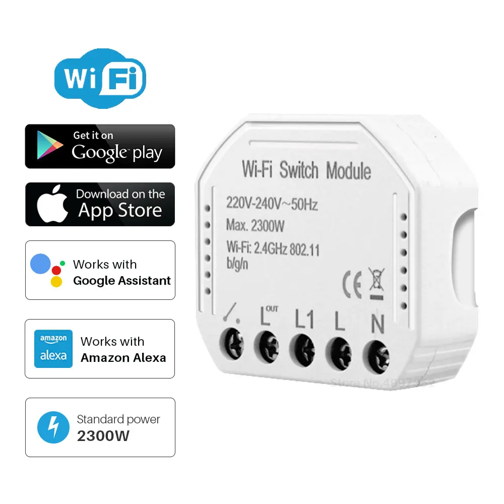 DIY WiFi выключатель модуль автоматизации выключатель света WiFi Tuya Smart Life приложение дистанционное управление совместимый с alexa Echo Google Home DIY WiFi выключатель модуль автоматизации выключатель света WiFi Tuya Smart Life приложение дистанционное управление совместимый с alexa Echo Google Home