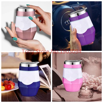 

25pcs/lot 9oz Egg Cups Wine Glass Double Wall Stainless Steel Beer Mug Vacuum Insulated Mug Drinking Coffee Wine Cups Car Mugs