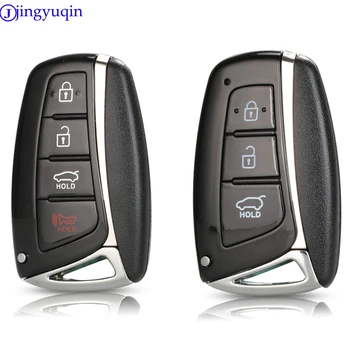 

jingyuqin Replacement Auto Key Shell 3/4 Buttons Fit For Hyundai Genesis 2013-2015 Santa Fe Equus Azera Remote Control Parts