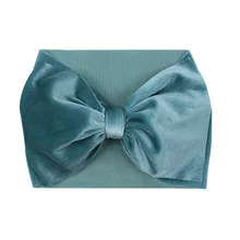 Европейская и американская детская эластичная лента, бархатная повязка на голову с бантом, Детские аксессуары для волос, Настраиваемые