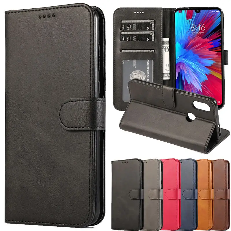 Wallet Case For Xiaomi Redmi 7 Luxury Leather Flip Book Phone Cover Note Pro case Bag | Мобильные телефоны и аксессуары