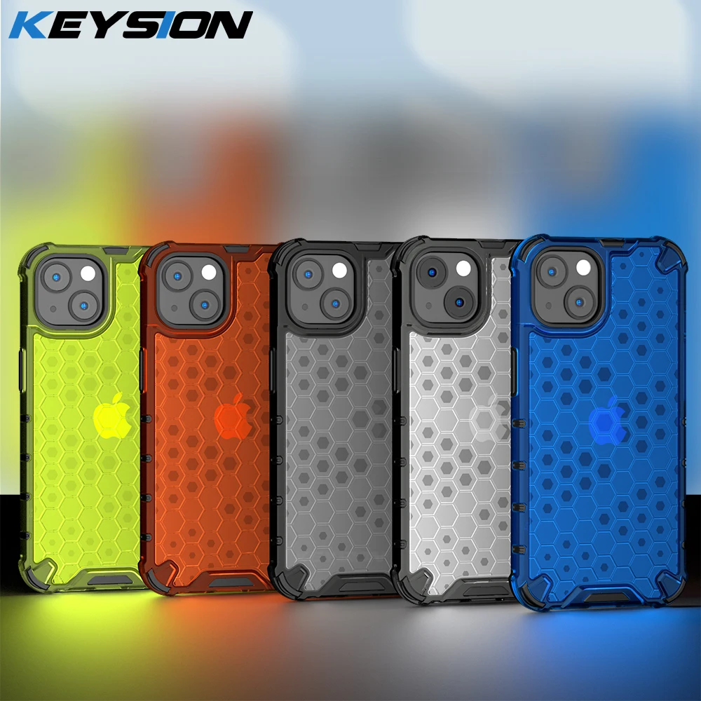 

KEYSION Shockproof Case for iPhone 13 13 Pro Max 6s Plus Honeycomb Phone Cover for Apple iPhone 11 12 Mini SE 2020 7 8 XS XR