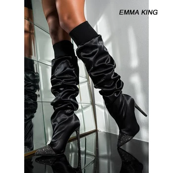 

EMMAKING New style cystral women sandals sexy High Heels Shoes Women Crystal Ankle Strap Sandals Mujer shoes women 2020