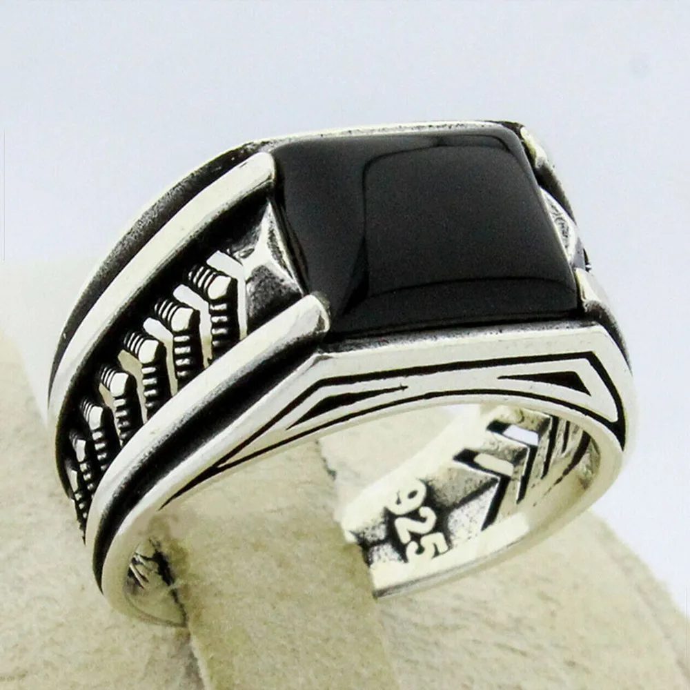 Vintage Punk Big Black Zircon Stone Rings for Men Women Gothic Octopus Scorpion Animals Punk Party Bike Jewelry Turkey Jewelry