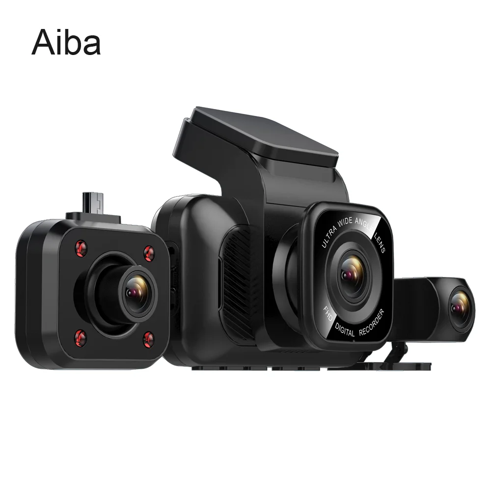  Aiba A12 APP WDR Dash Cam Night Vision Car Camera Recorder Three Lens Car Dvr Built In WiFi Dash Ca