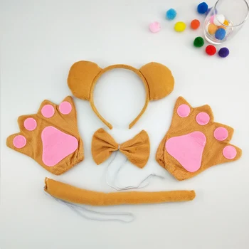 

Animal 3D Monkey Headband Tail Tie Gloves Cosplay Props Birthday Party Halloween Costume for Kids Adult Carnival Gift