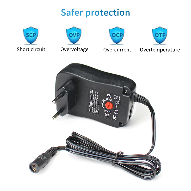 Adjustable power supply adapter 3V 4.5V 5V 6V 7.5V 9V 12V 2A 2.5A AC/DC Universal Adaptor Charger For LED Light Bulb Strip CCTV power adapter