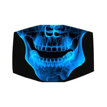 

1PCS Funny Teeth Letter Mouth Face Mask Animal Cotton Skull Dustproof Black Unisex Cartoon Masks Black Cotton Half Face Mask