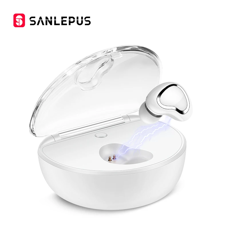 SANLEPUS Мини Bluetooth наушники беспроводные наушники Handsfree вкладыши с микрофоном/зарядная коробка для телефонов iPhone samsung xiaomi - Цвет: Белый