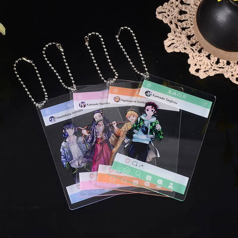 

4Styles Demon Slayer Kimetsu No Yaiba Kamado Tanjirou Nezuko Zenitsu Inosuke Keychain Blade of Ghost Keyring Acrylic Key Chains