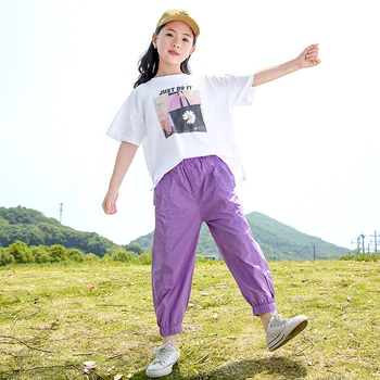 

Toddler Kids Sports Suit Summer Teenage Girls Clothes Hot Short Sleeve Daisy T Shirt+Casual Pant 2pcs Children Tracksuit 9 13 14