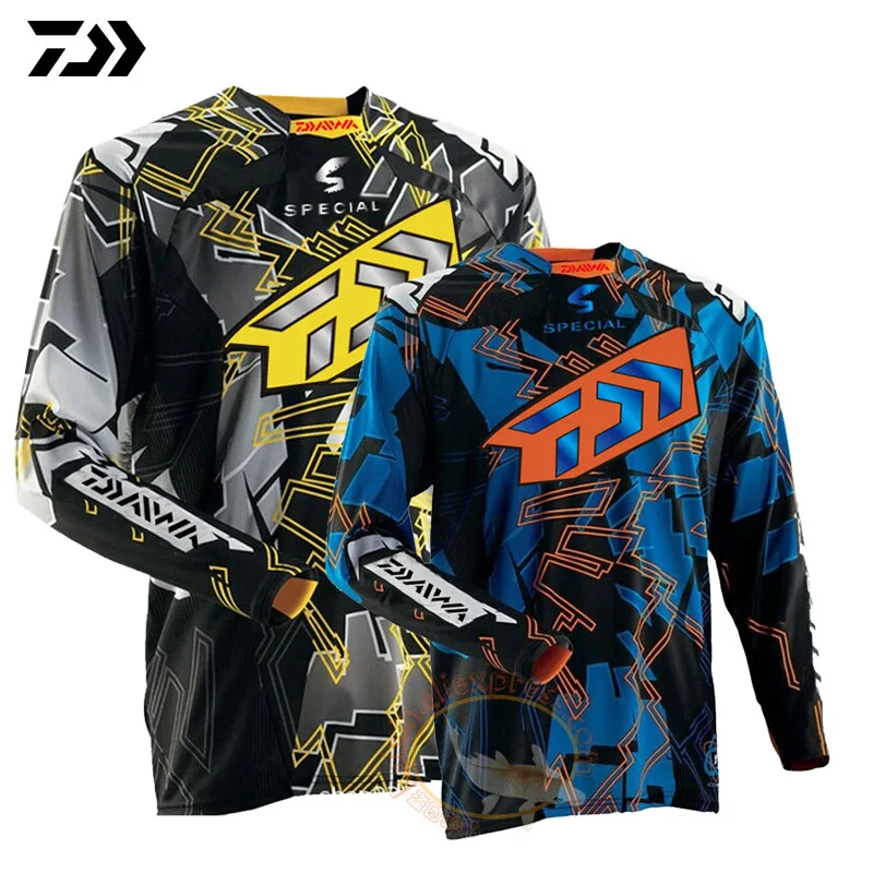 

2020 DAWA Large Size Fishing Shirt Quick Dry Cycling Hiking Jersey Soft Fishing Clothing Anti-UV Long Sleeve Fishing Jersey