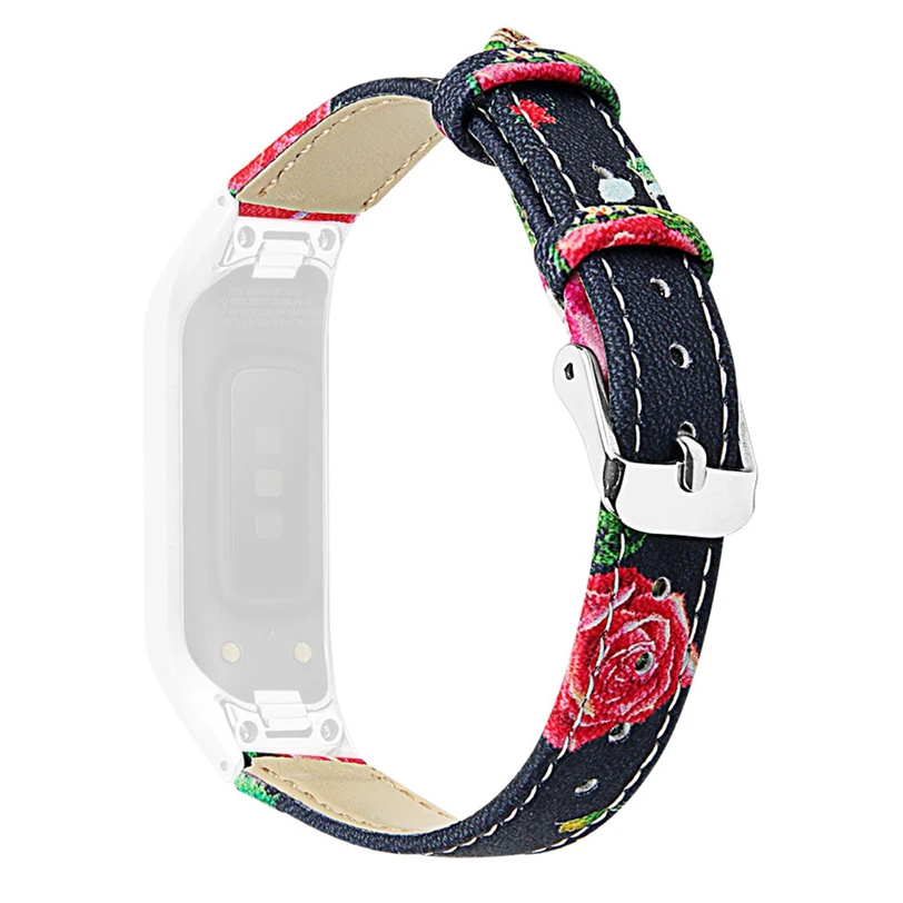 CARPRIE Стильный кожаный ремешок с цветочным принтом для samsung Galaxy fit-e R375+ металлическая рамка 907