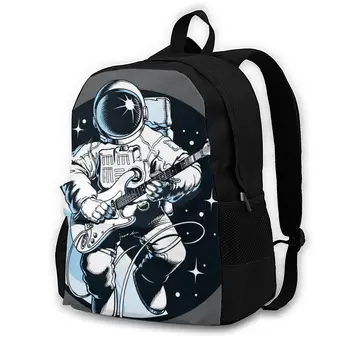 

Cartoon Astronaut Playing Electric Guitar In Space Backpack Shoulder Bag Casual Women Backpack Teenage Girl School Bag Bagpack