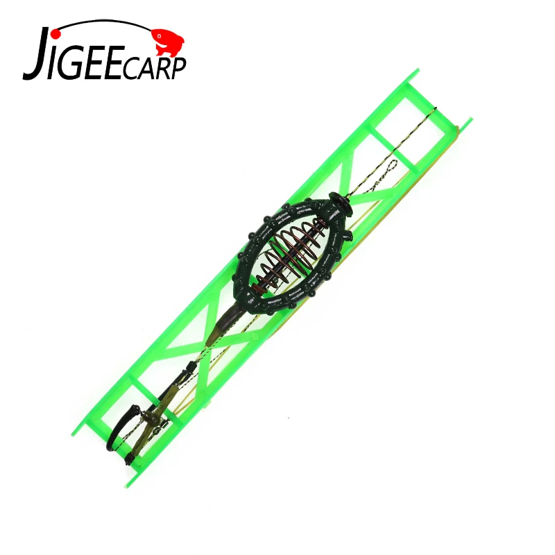 JIGEECARP Ground Bait Cage Hook Carp Rig Set Carp Fishing Spring Feeder 40/50/60/70g Leader Sinker Terminal Fishing Tackle Pesca