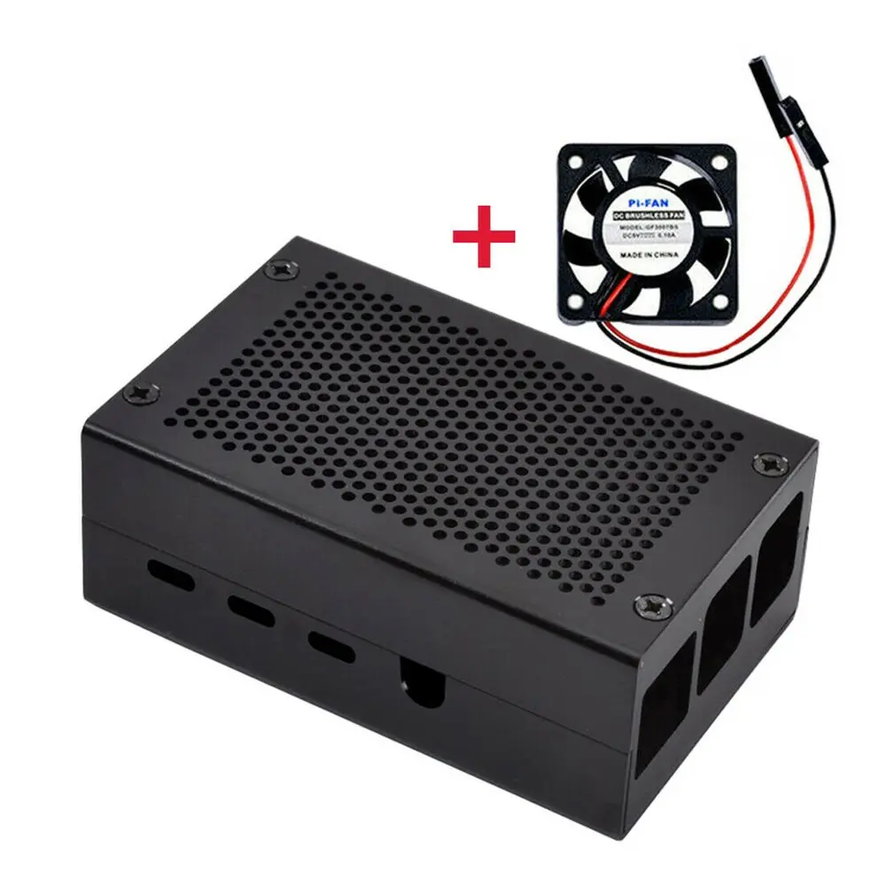 Для Raspberry Pi 4 Модель B универсальный алюминиевый чехол с бесплатным вентилятором чехол для Raspberry Pi 4 Модель B официальный корпус