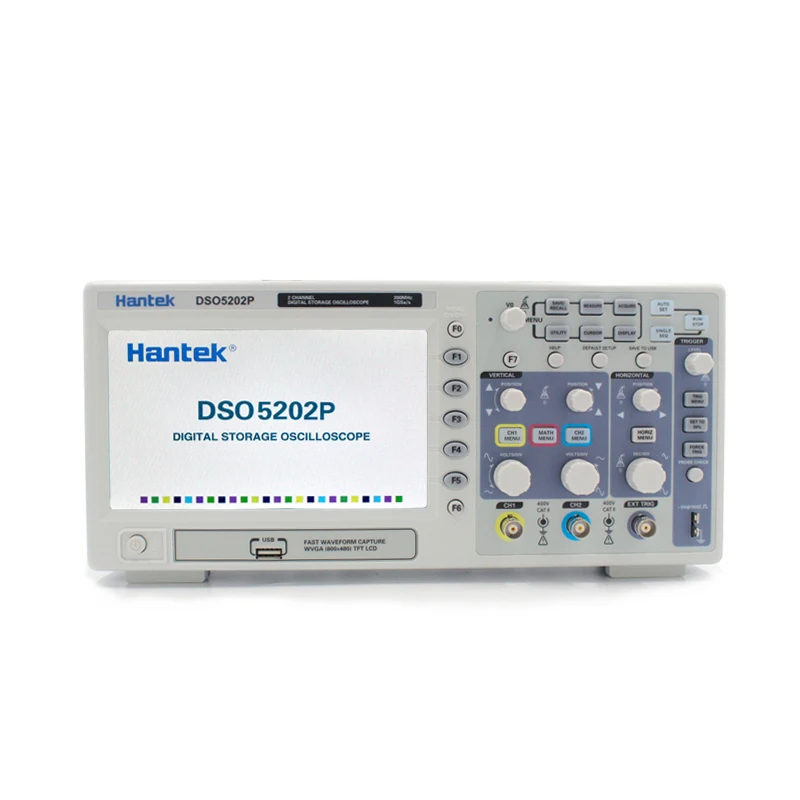Hantek DSO5202P цифровой осциллограф 200 МГц полоса пропускания 2 канала PC USB lcd Портативный Osciloscopio портативный Электрический инструмент